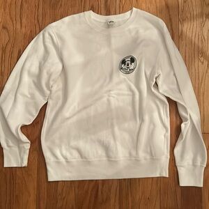 New without tags white crew neck sweatshirt Mickey Mouse club